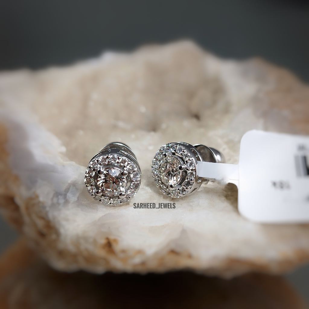 Diamond White Gold Studs