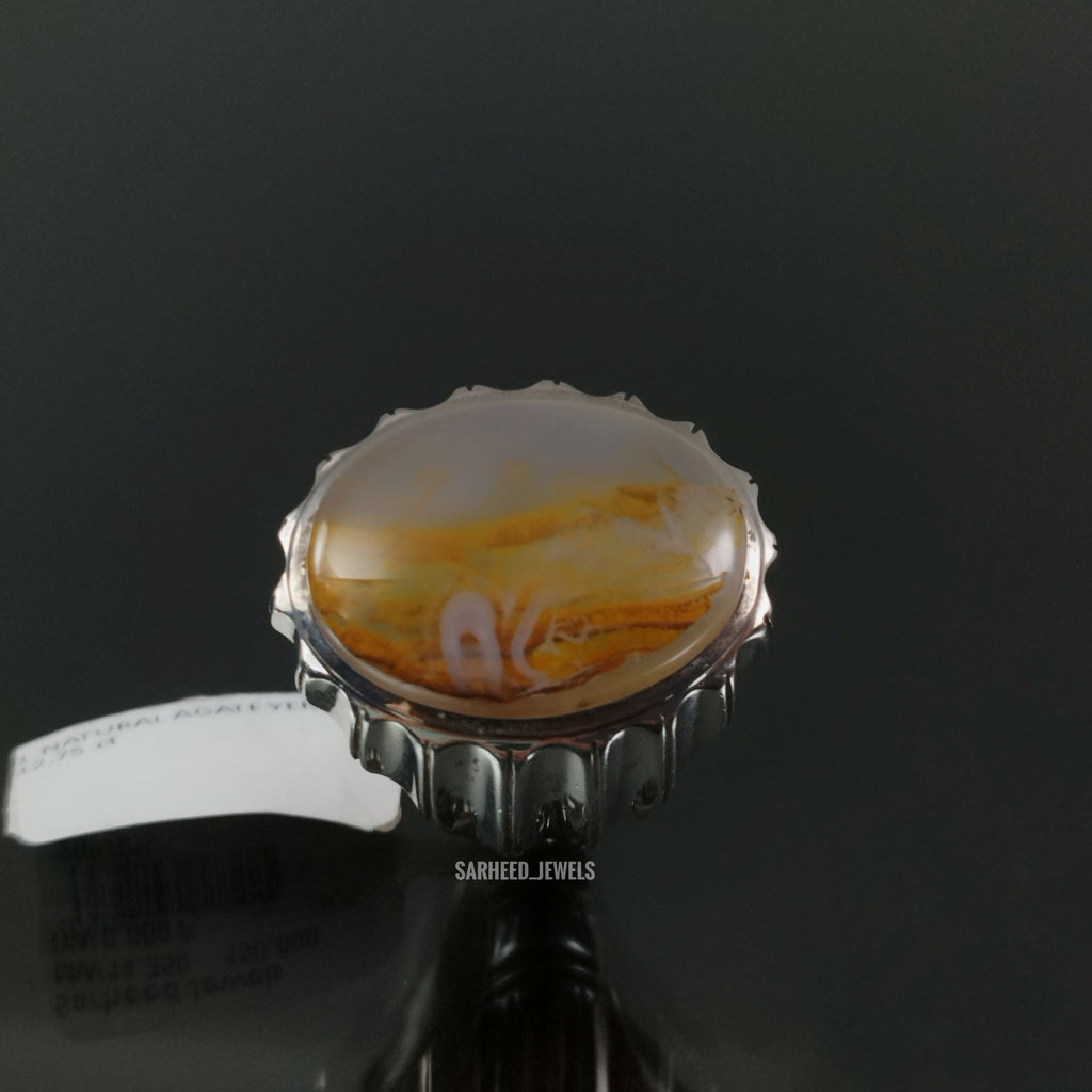 Natural Agate Men Ring