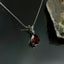 Natural Garnet and Diamond White Gold Necklace