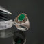 Natural Emerald and Brown Diamond Men Ring