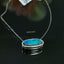Natural Black Opal and Diamond White Gold Necklace