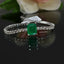 Natural Emerald and Diamond White Gold Bracelet