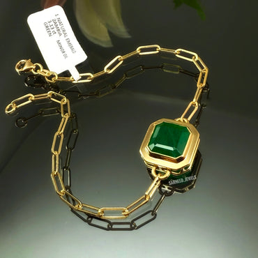 Natural Emerald Gold Bracelet