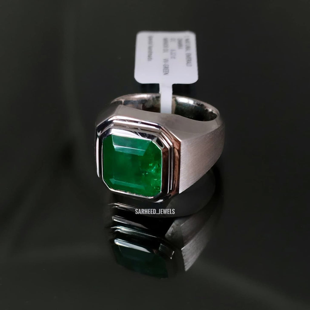 Natural Emerald Men Ring