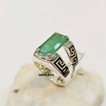 Natural Emerald Men Ring