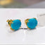 Natural Turquoise Gold Studs