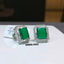 Natural Green Onyx and Diamond Gold Studs