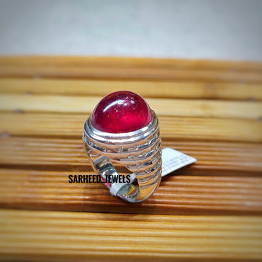 Natural Ruby and Diamond Men Ring