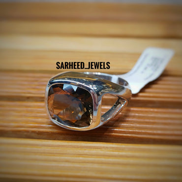 Natural Smoky Quartz Men Ring
