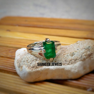 Natural Emerald Men Ring
