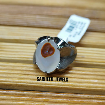 Natural Fire Agate Men Ring