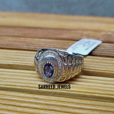 Natural Sapphire And Diamond Ring