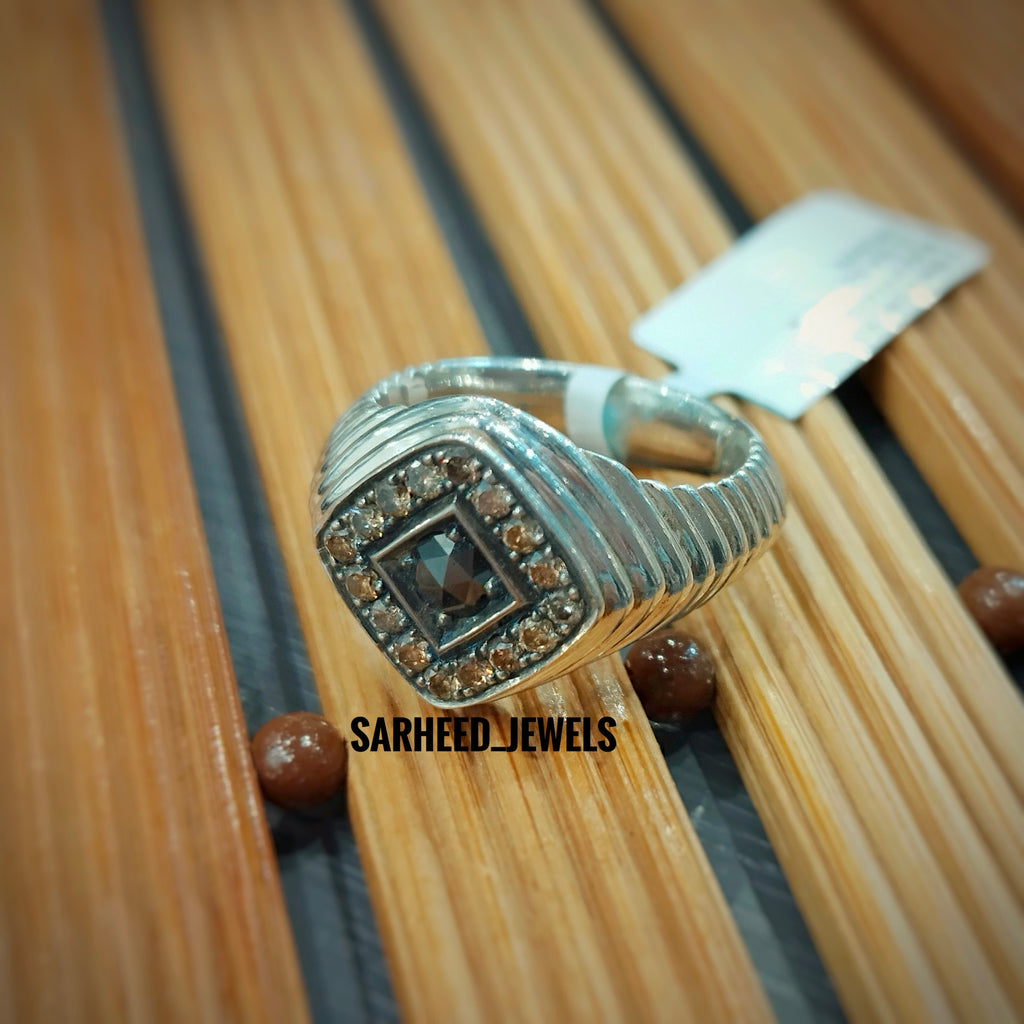 Black and Brown Diamond Men Ring