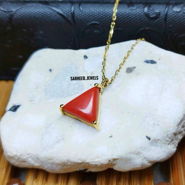 Natural Coral Gold Necklace