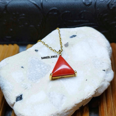 Natural Coral Gold Necklace