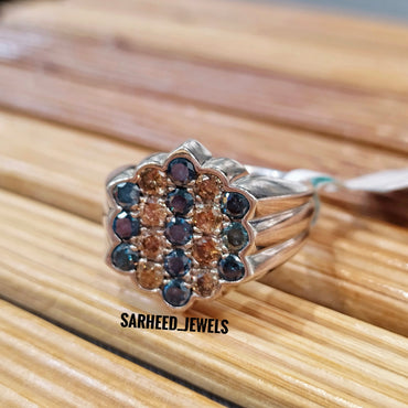 Blue and Brown Diamond Men Ring