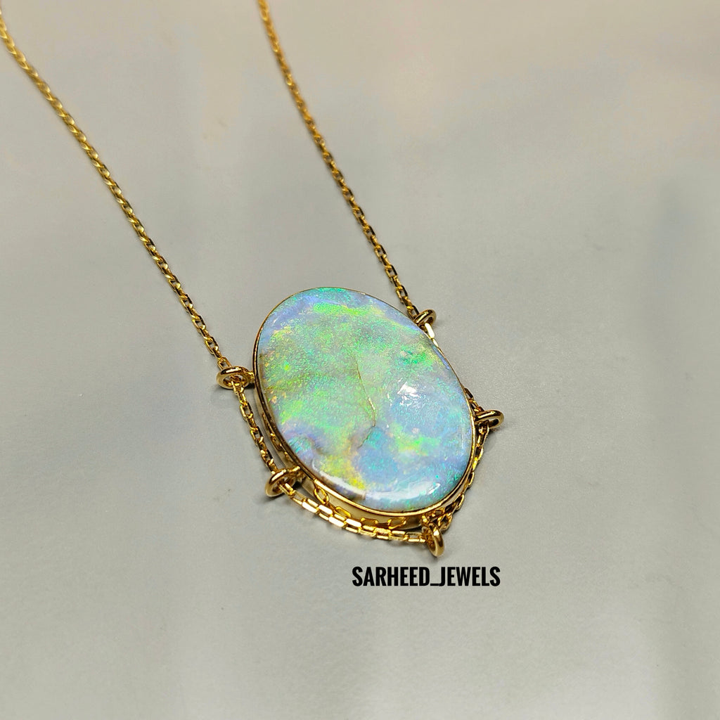 Monarch Opal Gold Necklace