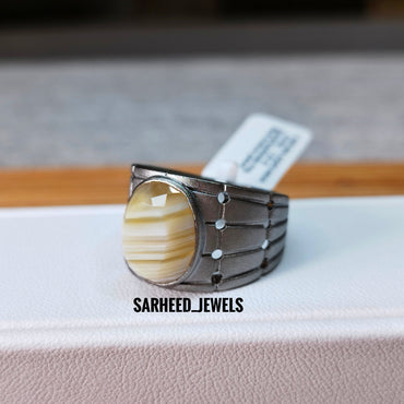 Natural Agate Men Ring