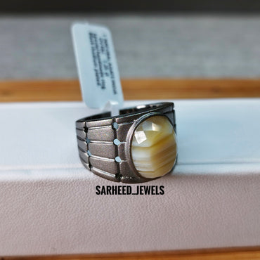 Natural Agate Men Ring