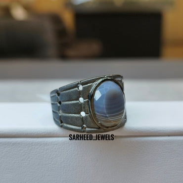 Natural Agate Men Ring