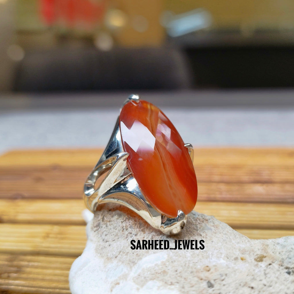 Natural Agate Men Ring