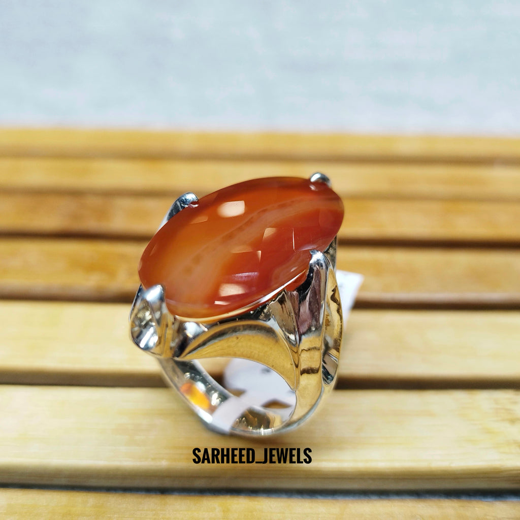 Natural Agate Men Ring