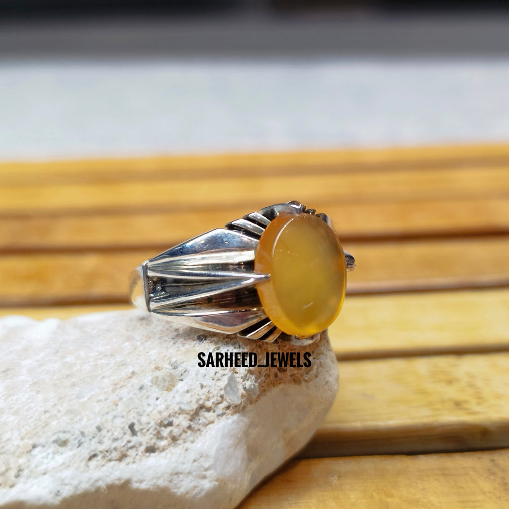 Natural Agate Men Ring