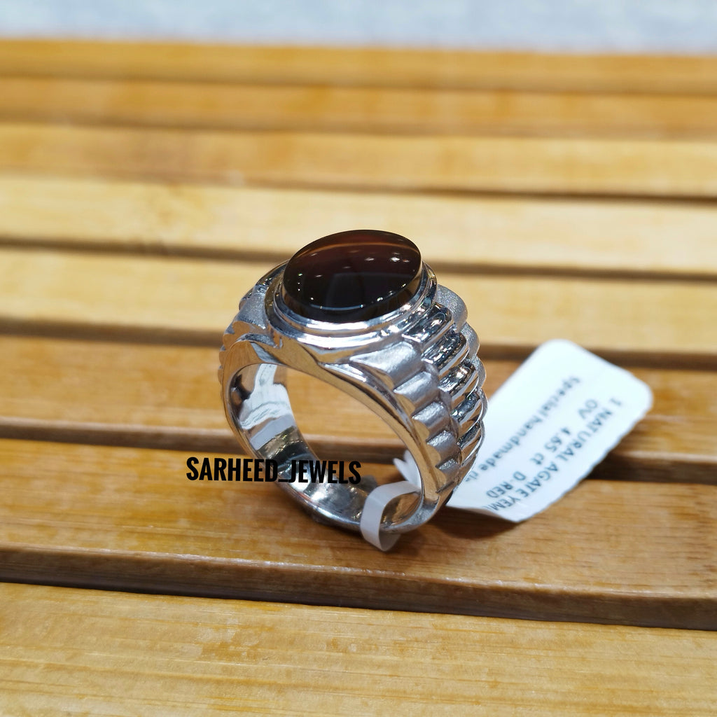 Natural Agate Men Ring