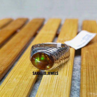 Natural Fire Agate Men Ring