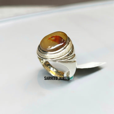 Natural Agate Men Ring