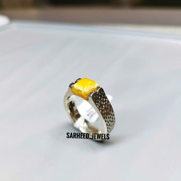 Natural Amber Men Ring