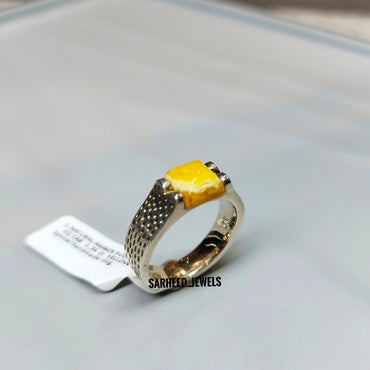 Natural Amber Men Ring