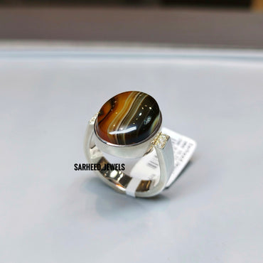 Natural Agate Men Ring