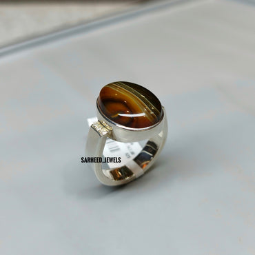 Natural Agate Men Ring
