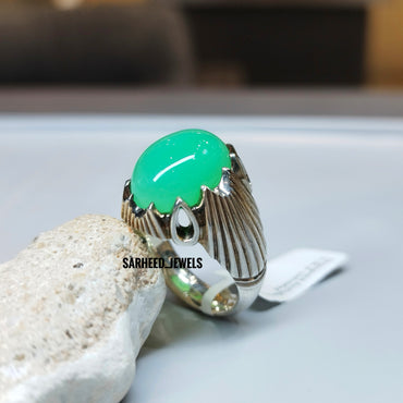 Natural Chrysoprase Men Ring