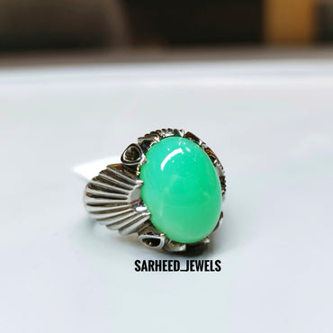 Natural Chrysoprase Men Ring