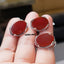 Natural Agate and Diamond Cufflinks with Ring
