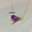 Natural Amethyst and Diamond Gold Necklace
