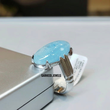 Natural Aquamarine Men Ring