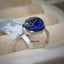 Natural Rutile and Lapis with Diamond Gold Ring