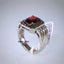 Natural Garnet and Brown Diamond Men Ring