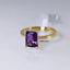 Natural Amethyst and Diamond Gold Ring