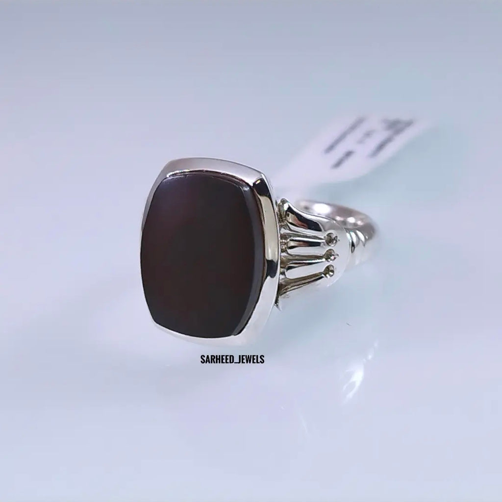 Natural Hematite Men Ring