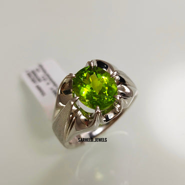 Natural Peridot Men Ring