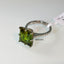 Natural Green-Tourmaline and Diamond Gold Ring