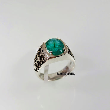 Natural Emerald Men Ring