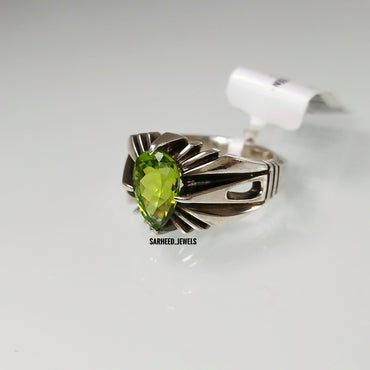 Natural Peridot Men Ring