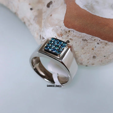 Blue Diamond Men Ring