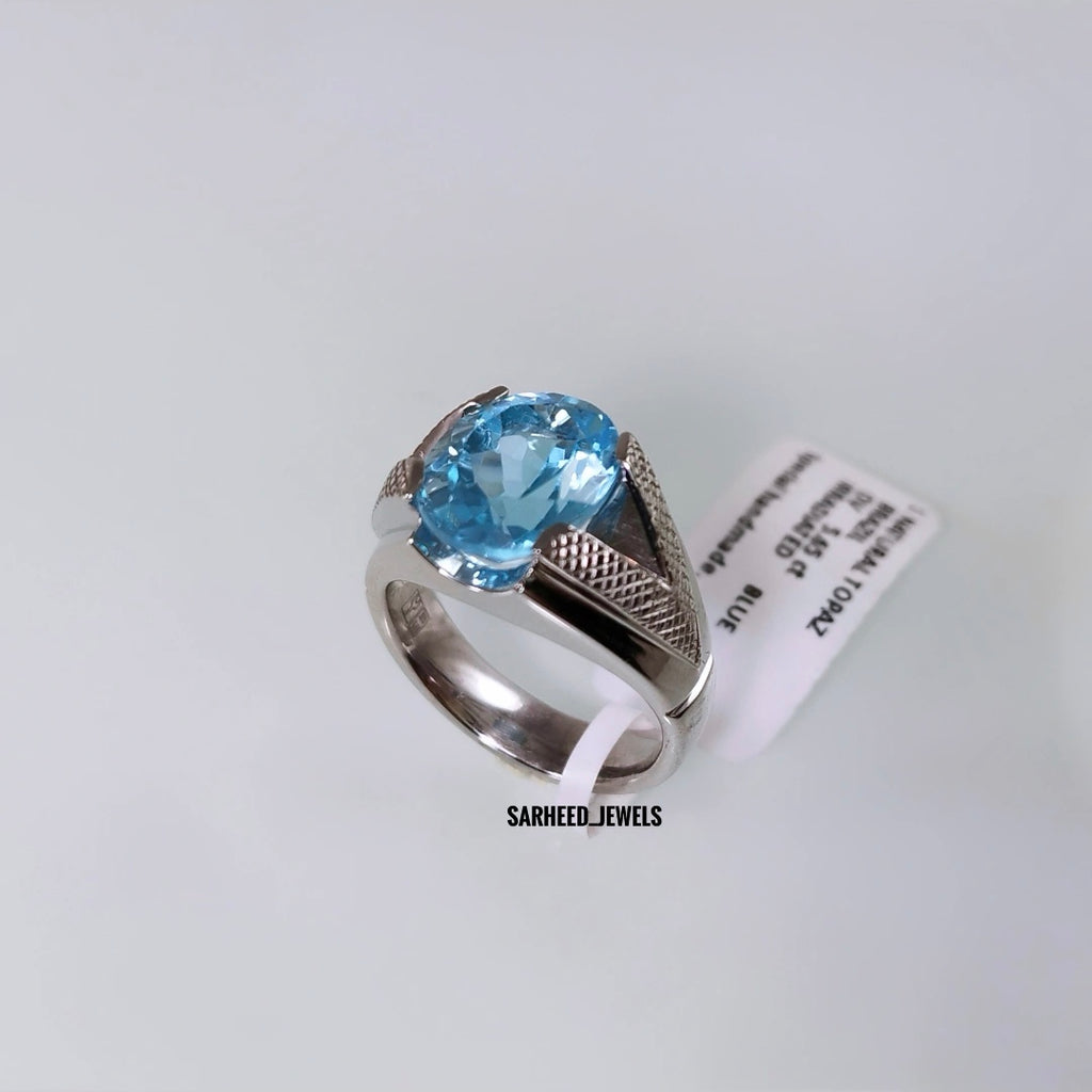 Natural Topaz Men Ring