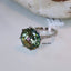 Natural Mystic Topaz and Diamond White Gold Ring